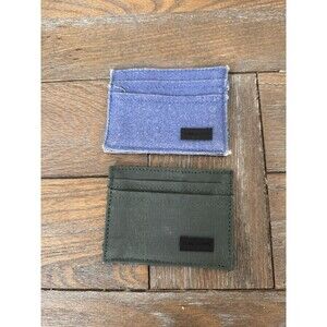 Lot of 2 To The Market Organic Cotton Slim Cardholder Wallet  Green Camo & Blue
